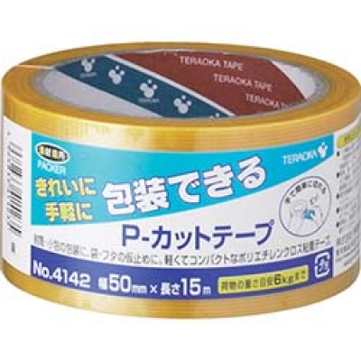 （株）寺岡製作所 4142 Y-50X15 ＴＥＲＡＯＫＡ　Ｐ－カットテープ　ＮＯ．４１４２　５０ｍｍ×１５Ｍ　黄