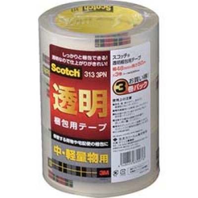 美国 3M  文具・オフィス事業部 313 3P ３Ｍ　透明梱包用テ－プ