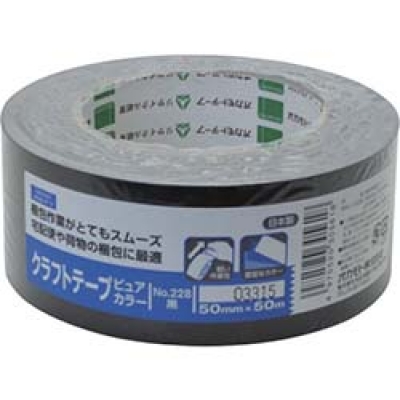 オカモト（株）粘着製品部 228X50S オカモト　クラフトテープ　ＮＯ２２８　ピュアカラー黒　５０ミリ　シュリンク包装