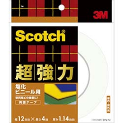 美国 3M  コンシューマーマーケット販売本部 SPV-12 ３Ｍ　スコッチ　超強力両面テープ　塩ビ用　１２ｍｍＸ４ｍ　ＳＰＶ－１２