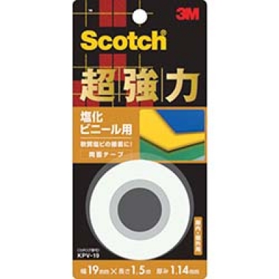 美国 3M  コンシューマーマーケット販売本部 KPV-19 ３Ｍ　スコッチ　超強力両面テープ　塩ビ用　１９ｍｍＸ１．５ｍ　ＫＰＶ－１９