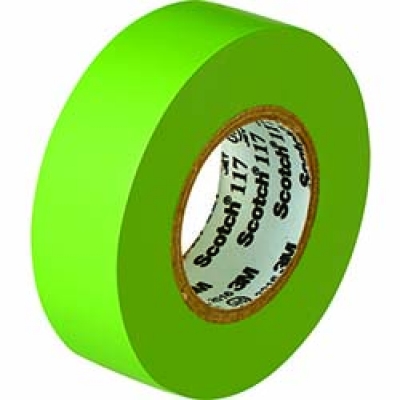 G 10 10P ３Ｍ　ビニールテープ　１１７　黄緑　１９ｍｍＸ１０ｍ　１０巻入り