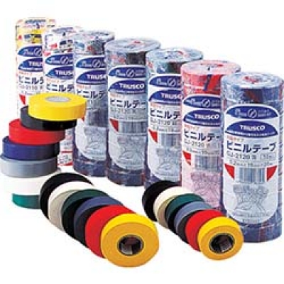 日本中山 TRUSCO  GJ-2120（BK） ＴＲＵＳＣＯ　脱鉛タイプビニールテープ　１９ｍｍＸ２０ｍ　１０巻入り　黒