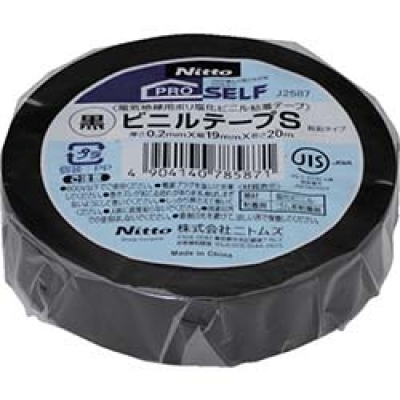 日本NITOMS   J2587 ニトムズ　ビニルテ－プＳ　１９Ｘ２０黒