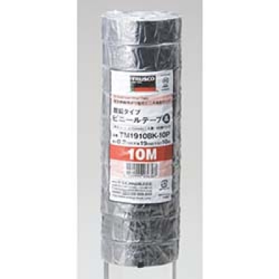 日本中山 TRUSCO  TM1920BK-10P ＴＲＵＳＣＯ　脱鉛タイプ　ビニールテープ　１９Ｘ２０ｍ　黒　１０巻入り