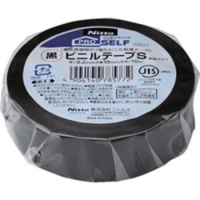 日本NITOMS   J2577 ニトムズ　ビニルテ－プＳ　１９Ｘ１０黒