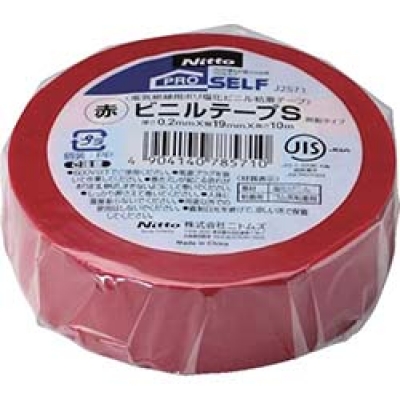 日本NITOMS   J2571 ニトムズ　ビニルテープＳ　１９Ｘ１０　赤