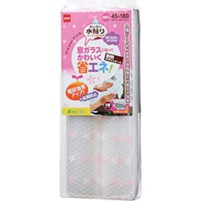 日本NITOMS   E1620 ニトムズ　窓ガラス断熱デザインシートフラワーピンク