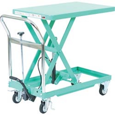 日本中山 TRUSCO  HLF-150G ＴＲＵＳＣＯ　フット式ハンドリフター１５０ｋｇテーブル７２０×４００緑