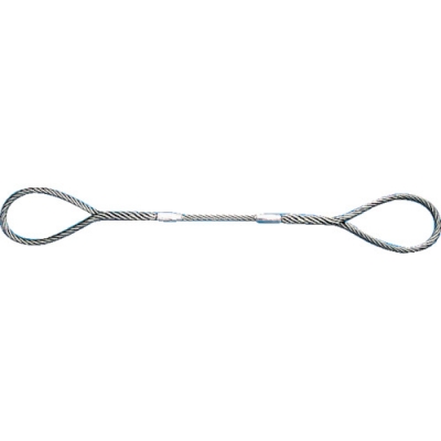 （株）スリーエッチ LT12MMX6M ＨＨＨ　ロック止玉掛ワイヤー　メッキ１２ｍｍ×６ｍ