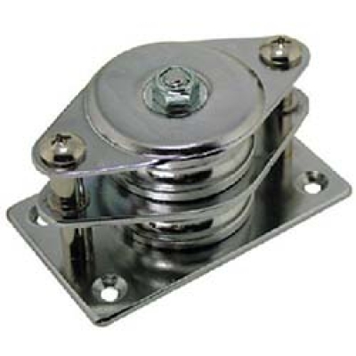 （株）スリーエッチ HSB50X2 ＨＨＨ　ステンレス固定滑車よこ型二車ベアリング入り