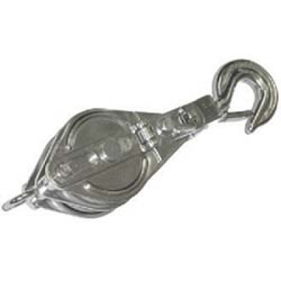 （株）スリーエッチ 75X2SS ＨＨＨ　ステンレス二車スナッチ　フック型７５ｍｍ