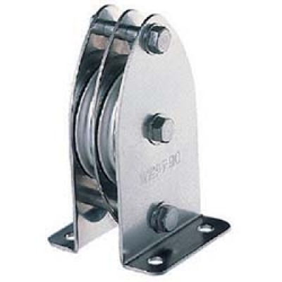 （株）スリーエッチ K90-11 ＨＨＨ　ステンレス固定ブロック　タテ型二車　９０ｍｍ