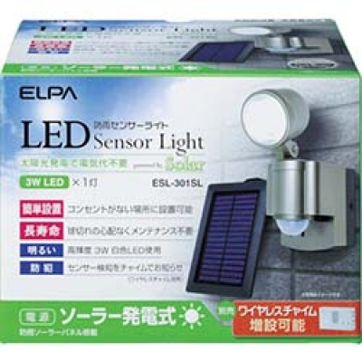 朝日電器（株） ESL-302BT ＥＬＰＡ　電池３ＷＬＥＤセンサーライト２灯