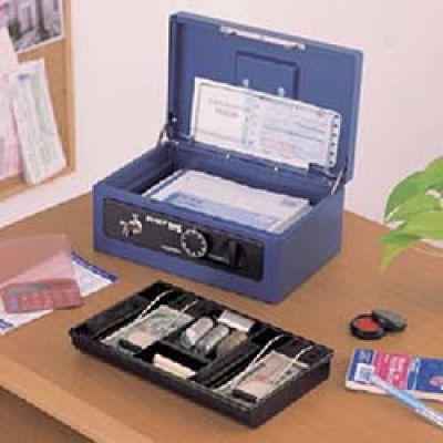 IRIS  SBX-28-NV ＩＲＩＳ　手提げ金庫　セイフティボックス　２７５×１８５×１１７　ネイビー