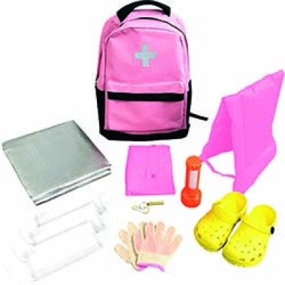 （株）山善 YCB-10(PI) 山善　子供用防災セット　防災バッグ１０（災害対策１０点セット）