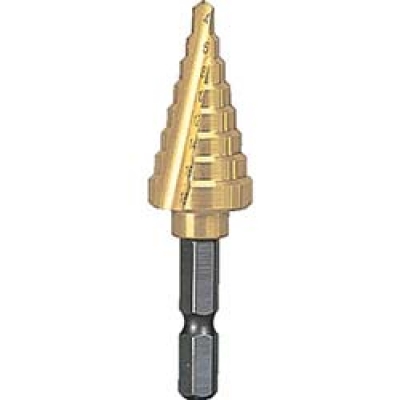 日本中山 TRUSCO  NMS-18G ＴＲＵＳＣＯ　六角軸ステップドリル　２枚刃チタンコーティング　４～１８ｍｍ