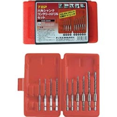 トップ工業（株） ECD-2560S ＴＯＰ　六角シャンクコンクリートドリルセット（１０本組）