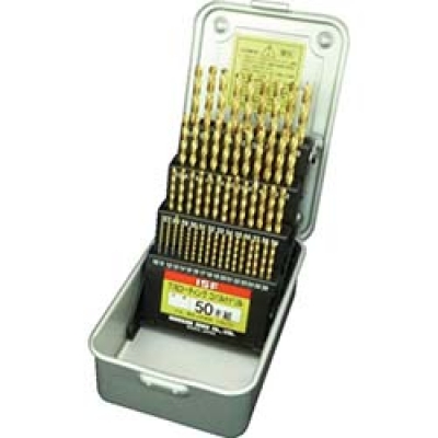 ISF  TCOD-50S ＩＳ　ＴＩＮコーティング　コバルト正宗ドリル　５０本組セット（スチールケース入）