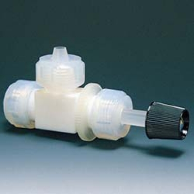 （株）フロンケミカル NR0019-002 フロンケミカル　フッ素樹脂（ＰＴＦＥ）高圧ニードルバルブＬ型　８φ
