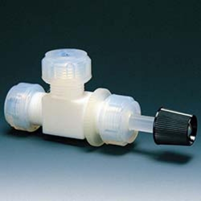 （株）フロンケミカル NR0017-003 フロンケミカル　フッ素樹脂（ＰＴＦＥ）ニードルバルブＬ型　１０φ