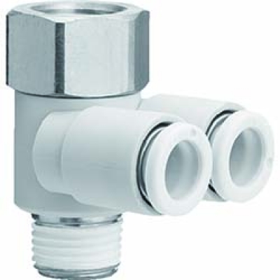 ＳＭＣ（株） 10-KQ2ZF12-04NS ＳＭＣ　ワンタッチ管継手－ブランチユニバーサルメスエルボ　１０－ＫＱ２