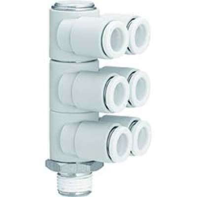 ＳＭＣ（株） 10-KQ2ZT12-04NS ＳＭＣ　ワンタッチ管継手－トリプルブランチユニバーサルエルボ１０－ＫＱ２