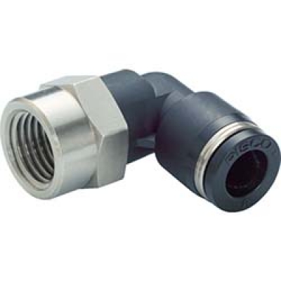 （株）日本ピスコ PLF6-01 ピスコ　チューブフィッティング　メスエルボ