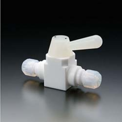 （株）フロンケミカル NR1667-003 フロンケミカル　フッ素樹脂（ＰＴＦＥ）二方ボールバルブ接続型　１０φ