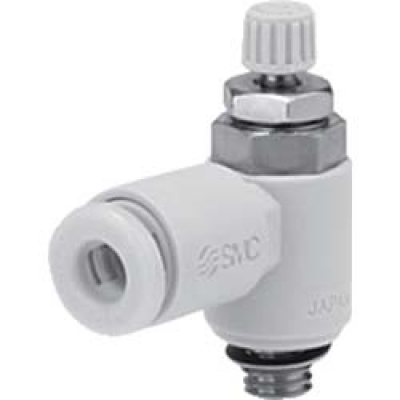 ＳＭＣ（株） AS1201F-M3-23 ＳＭＣ　ワンタッチ管継手付スピコン（エルボタイプ）３．２Ｄ　Ｍ３×０．５