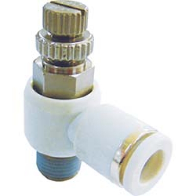 （株）妙徳 WNSE06-02-O ＣＯＮＶＵＭ　スピードコントローラエルボ形　適合チューブ外径６ｍｍ