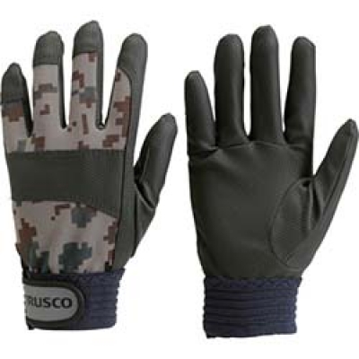 日本中山 TRUSCO  TPU-CMG-L ＴＲＵＳＣＯ　ＰＵ迷彩手袋　グレー　Ｌ