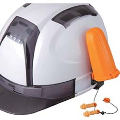 （株）トーヨーセフティー NO.1962-OK トーヨーセフティ　ヘルメット取付用収納式耳栓