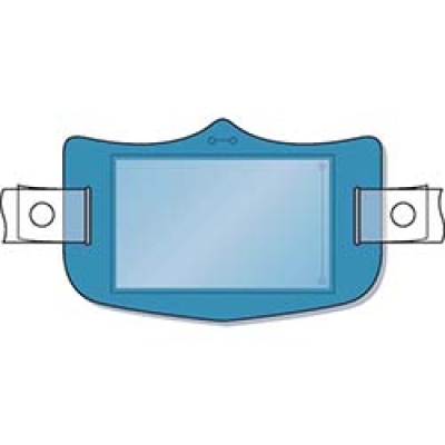 （株）つくし工房 WE-125H つくし　ｅ帽章　透明ポケット付き　青　ヘルメット用樹脂バンド付