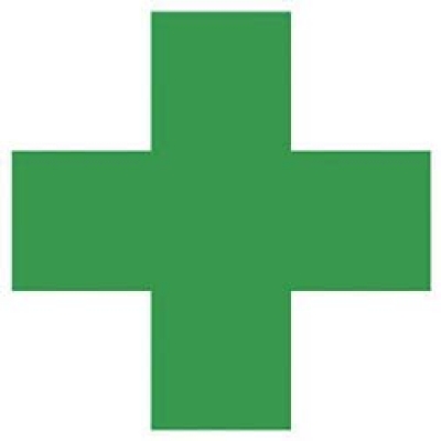 ユニット（株） 371-10 ユニット　緑十字ステッカー　ＰＰステッカー　４５×４５ｍｍ　１０枚組