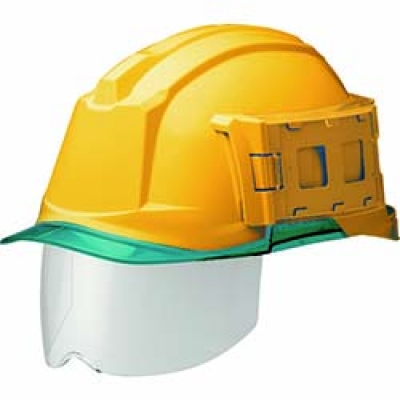 GN ミドリ安全　ＩＤケース付ヘルメット（ワイドシールド付）　ＳＣ－１９ＰＣＬＳ－ＩＤ　ＲＡ３　α　イエロー／グリーン