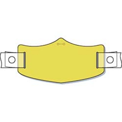 （株）つくし工房 WE-102H つくし　ｅ帽章　黄無地　ヘルメット用樹脂バンド付