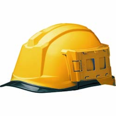 S ミドリ安全　ＩＤケース付ヘルメット　ＳＣ－１９ＰＣＬ－ＩＤ　ＲＡ３　α　イエロー／スモーク