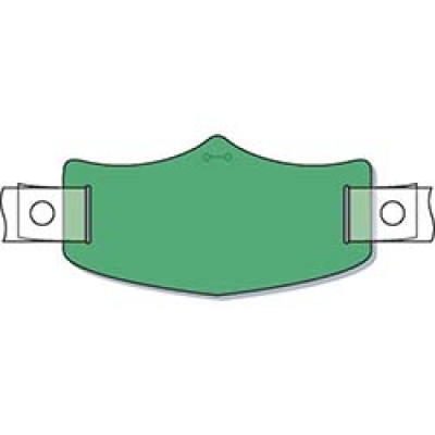 （株）つくし工房 WE-103H つくし　ｅ帽章　緑無地　ヘルメット用樹脂バンド付