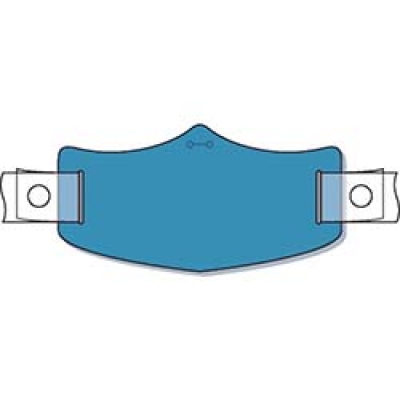 （株）つくし工房 WE-105H つくし　ｅ帽章　青無地　ヘルメット用樹脂バンド付