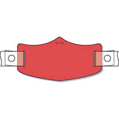 （株）つくし工房 WE-104H つくし　ｅ帽章　赤無地　ヘルメット用樹脂バンド付