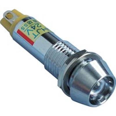 （株）坂詰製作所 DO-10HJT-DC24V-R サカズメ　メタルフレーム形ＬＥＤ表示灯　ＤＯ－１０ＨＪＴ　ＤＣ２４Ｖ　赤φ１０