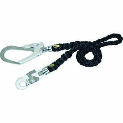 藤井電工（株） T-16BK-1-LY110-BP ツヨロン　黒一番　安全帯用ランヤードφ１６×１１００　両端軽量回転フック