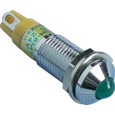 （株）坂詰製作所 DOH-8MT-DC24V-G サカズメ　メタルフレーム形ＬＥＤ表示灯　ＤＯＨ－８ＭＴ　ＤＣ２４Ｖ　緑　φ８