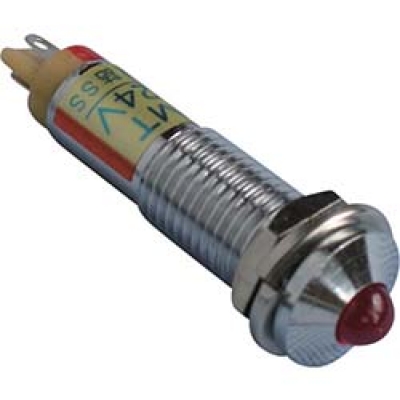 （株）坂詰製作所 DOH-7MT-DC24V-R サカズメ　メタルフレーム形ＬＥＤ表示灯　ＤＯＨ－７ＭＴ　ＤＣ２４Ｖ　赤　φ７