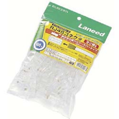 日本 ELECOM  LD-RJ45TAY100 エレコム　ＣＡＴ５Ｅ対応アーチバーＲＪ４５コネクタヨリ線仕様／１００個