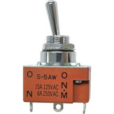 ＮＫＫスイッチズ（株） S-5AW ＮＫＫスイッチズ　防水形トグルスイッチ　はんだ端子　単極ＯＮ‐（ＯＮ）