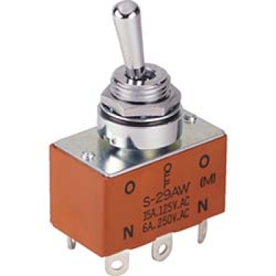 NKKスイッチズ(株) S-29AW NKKスイッチズ 防水形トグルスイッチ はんだ端子 2極ON-OFF‐(ON)